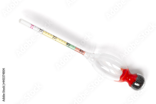 Foto Hydrometer refractometer for measuring of a sugar in wine