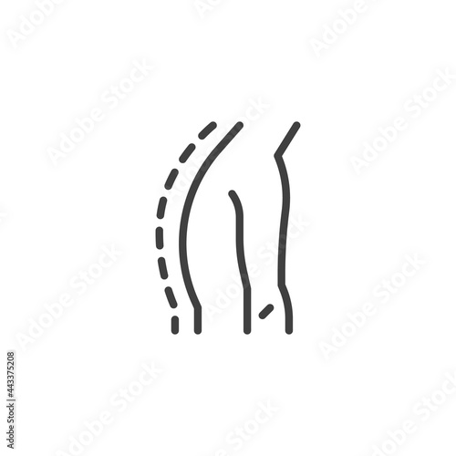 Man incorrect posture line icon.