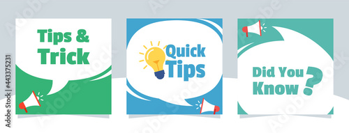 Social media tutorial, tips, trick, did you know post banner layout template suitable for many purposes.