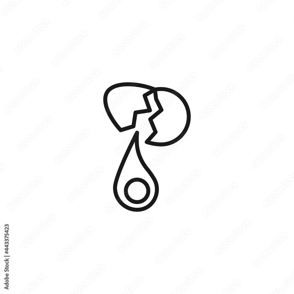 Icon of brocken egg with egg white and yolk Icon of brocken egg with egg white and yolk