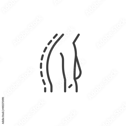 Woman bad posture line icon