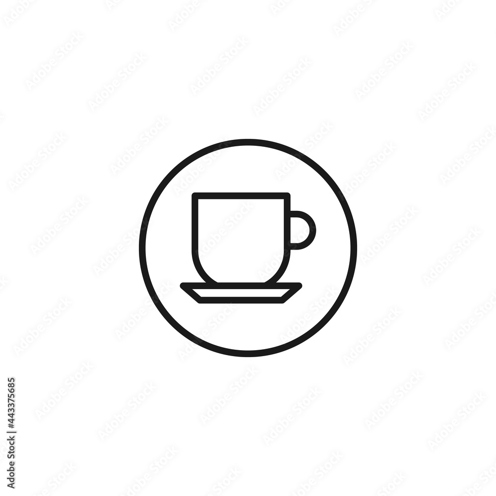 Line icon of big tea cup with handle Line icon of big tea cup with handle