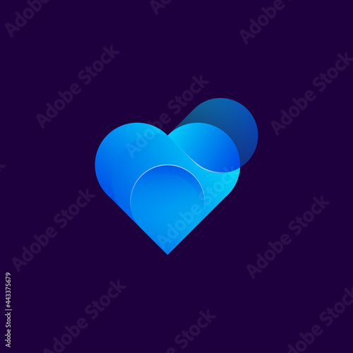 Abstract Heart Gradient Logo Template