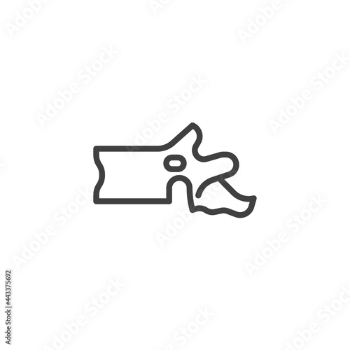 Spinal disc herniation line icon
