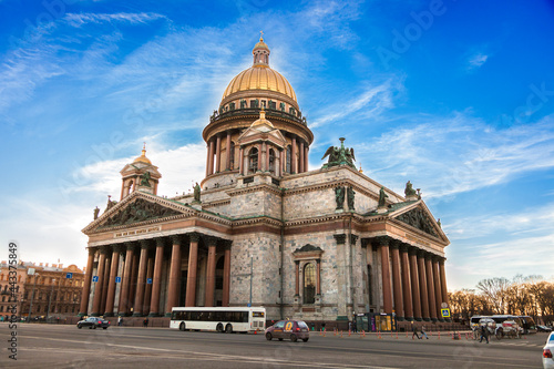 st. Isaac's cathedral in St. petersburg against the blue sky
