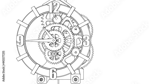 clock graphic symbol 3d illustration