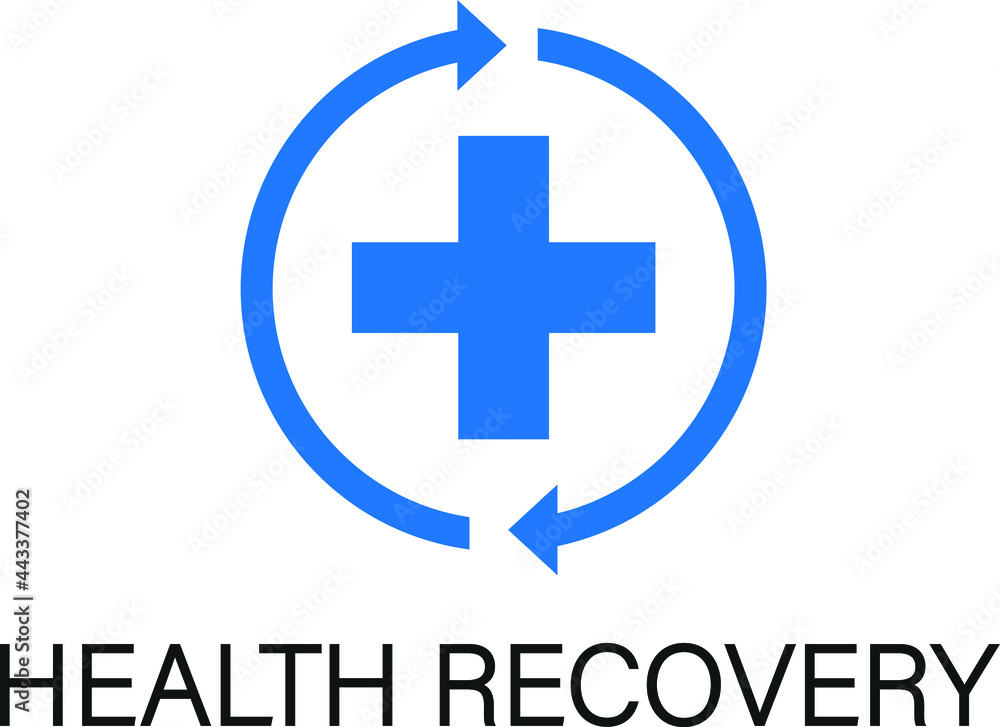Fototapeta premium Health recovery icon vector blue version