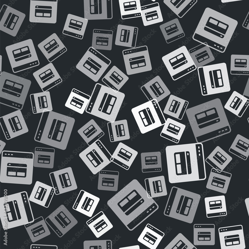 Grey Search engine icon isolated seamless pattern on black background. Vector Grey Search engine icon isolated seamless pattern on black background. Vector