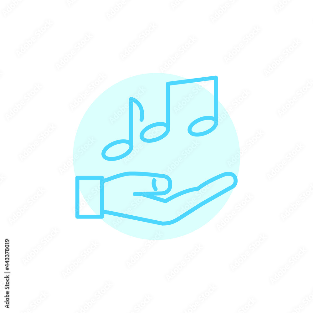 Illustration Vector graphic of hand and music icon Illustration Vector graphic of hand and music icon