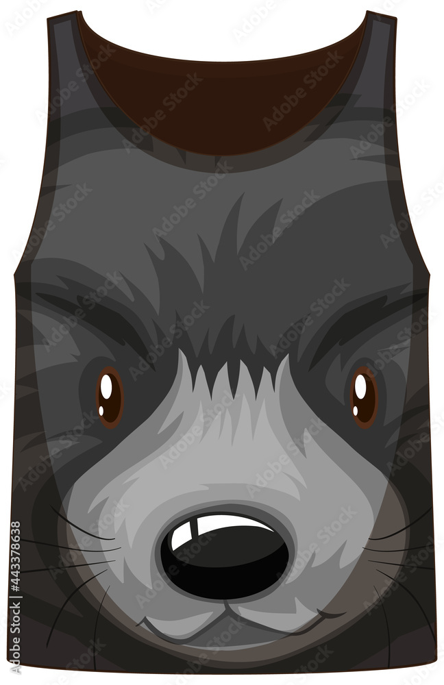Naklejka premium Tank top with face of black bear pattern