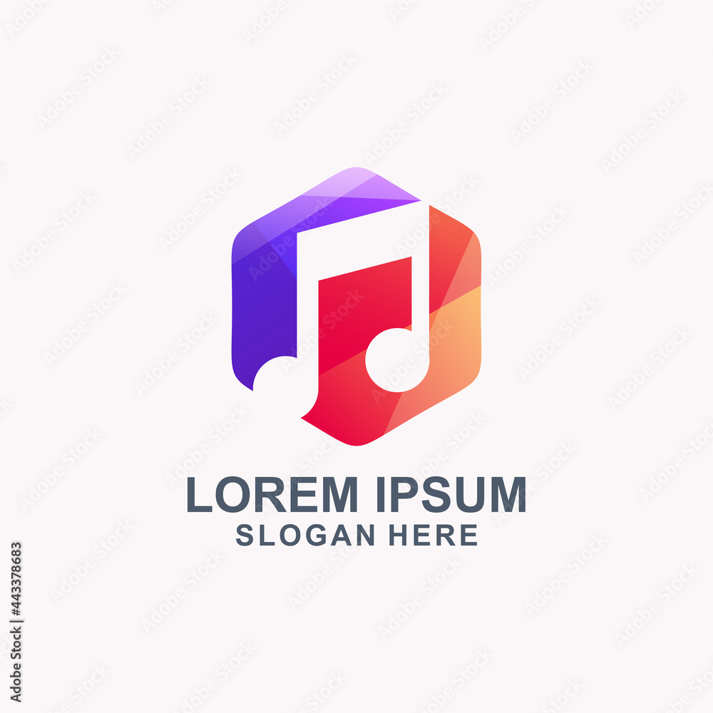 Geometric colorful music logo design Geometric colorful music logo design