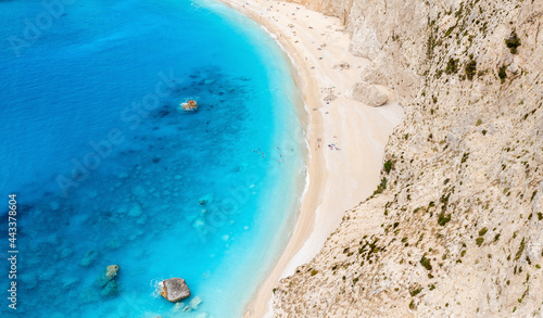 Amazing rock cliff seascape in the Greek coastline.