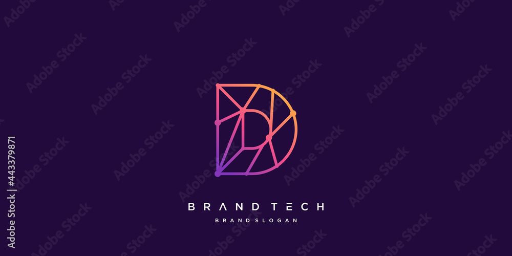 Letter D logo template for techonology company Premium Vector part 7 Letter D logo template for techonology company Premium Vector part 7