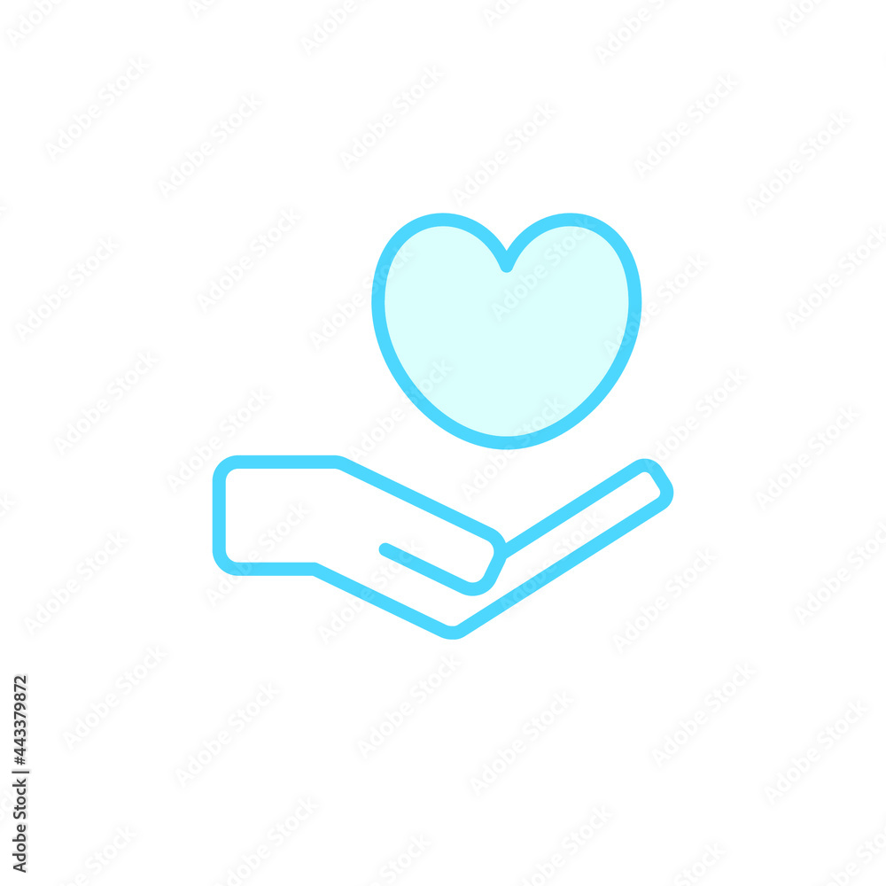 Illustration Vector graphic of hand and heart, love icon Illustration Vector graphic of hand and heart, love icon
