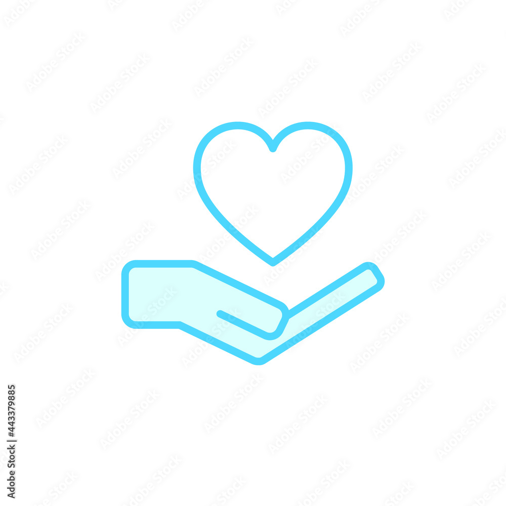 Illustration Vector graphic of hand and heart, love icon Illustration Vector graphic of hand and heart, love icon