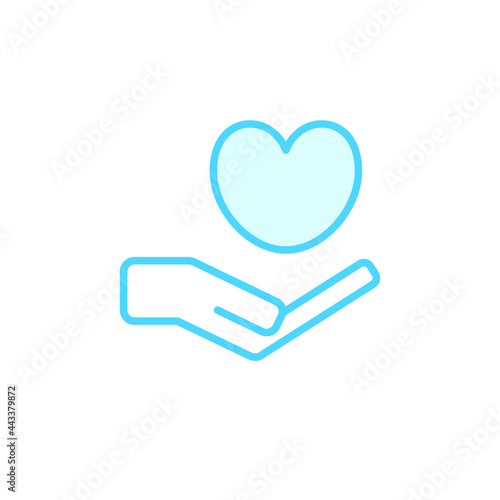 Illustration Vector graphic of hand and heart, love icon