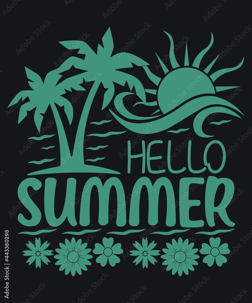 Hello Summer Svg Vector T Shirt Printable Design For Summer Lover