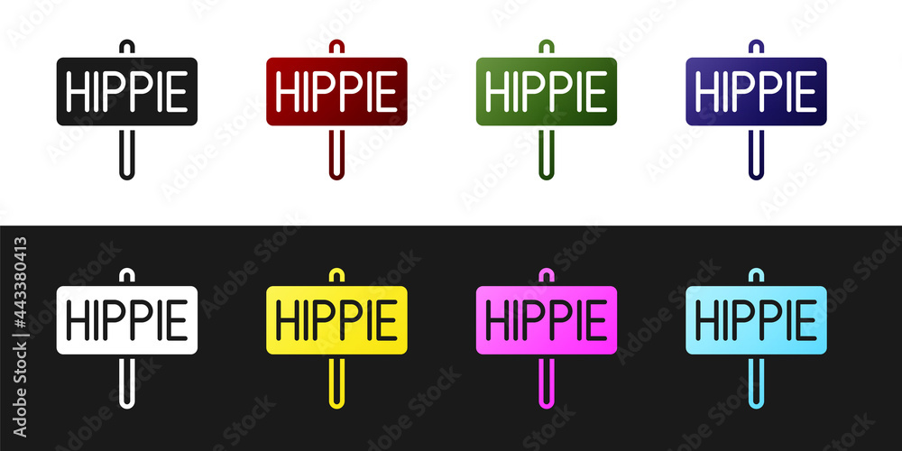 Set Peace icon isolated on black and white background. Hippie symbol of peace. Vector Set Peace icon isolated on black and white background. Hippie symbol of peace. Vector