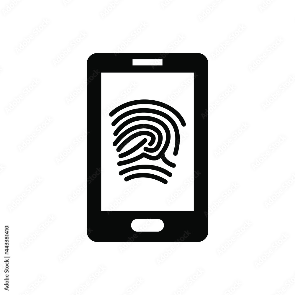 Mobile fingerprint icon vector graphic illustration Mobile fingerprint icon vector graphic illustration