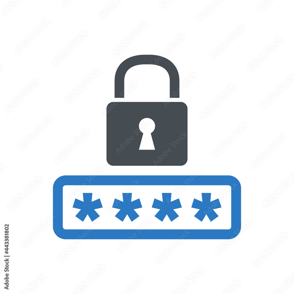 Password management icon vector graphic illustration Password management icon vector graphic illustration
