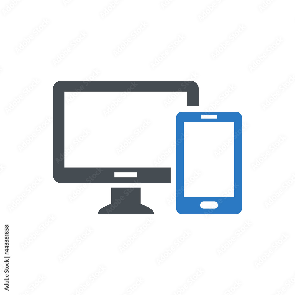 Computer and phone icon vector graphic illustration Computer and phone icon vector graphic illustration
