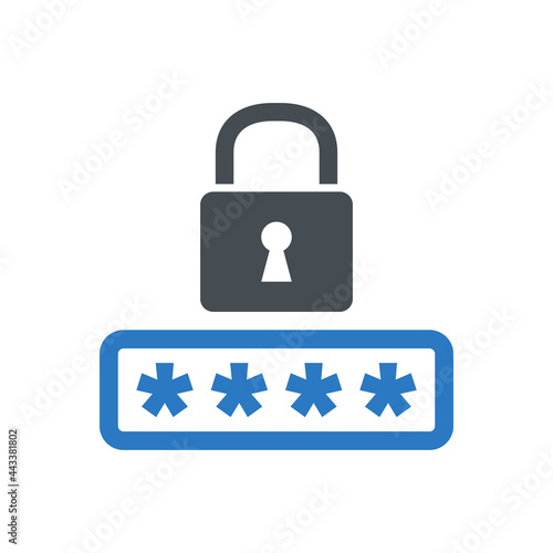 Password management icon vector graphic illustration
