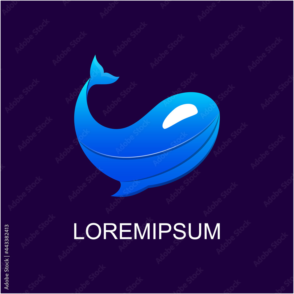 Obraz premium Fish Gradient Logo Template