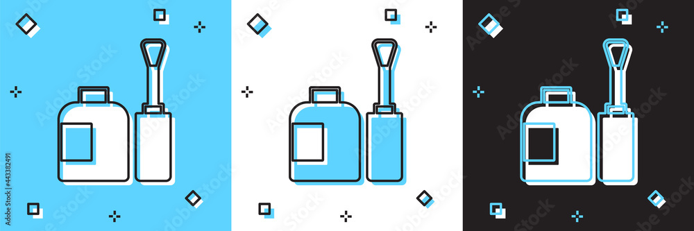 Set Bottle of nail polish icon isolated on blue and white, black background. Vector Set Bottle of nail polish icon isolated on blue and white, black background. Vector