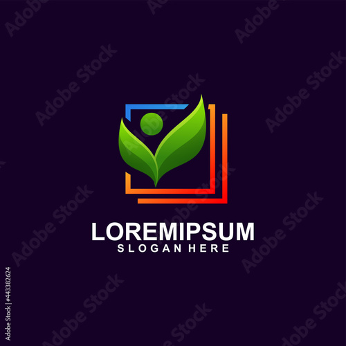 Square Leaf logo design