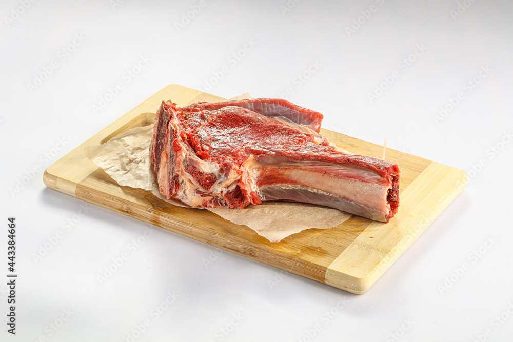 Raw bones for cooking over board Raw bones for cooking over board