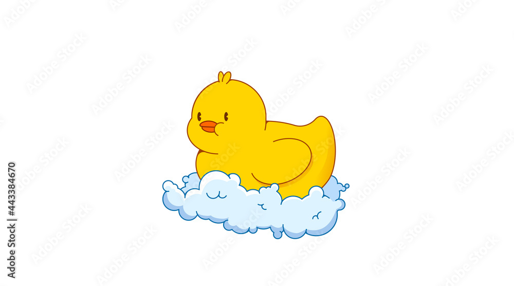 A very cute rubber duck in soap foam. Isolated image in jpeg format. A very cute rubber duck in soap foam. Isolated image in jpeg format.