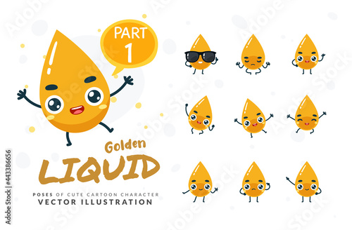 Mascot images of the Yellow Liquid. Second set. Vector Illustration