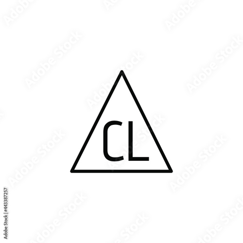 Bleaching icon. Suitable for bleaching with chlorine. Laundry symbols, vector illustration.
