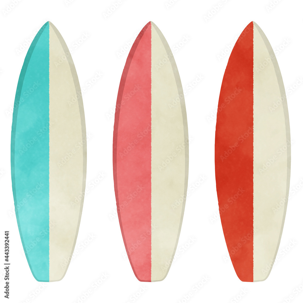 White and two-tone surfboard set White and two-tone surfboard set