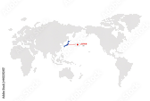 世界地図上の日本の場所 英語版 シンプルで見やすいインフォグラフィックデザイン Stock Vector Adobe Stock