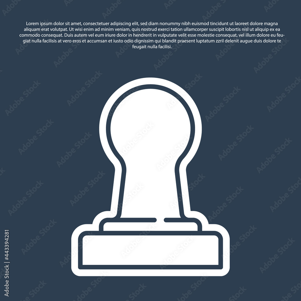Blue line Coffee tamper icon isolated on blue background. Vector Blue line Coffee tamper icon isolated on blue background. Vector