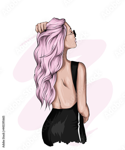 Beautiful girl in stylish clothes. Fashion and style.