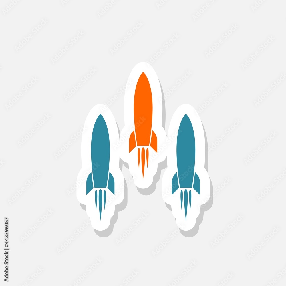 Rocket icon isolated on gray background Rocket icon isolated on gray background