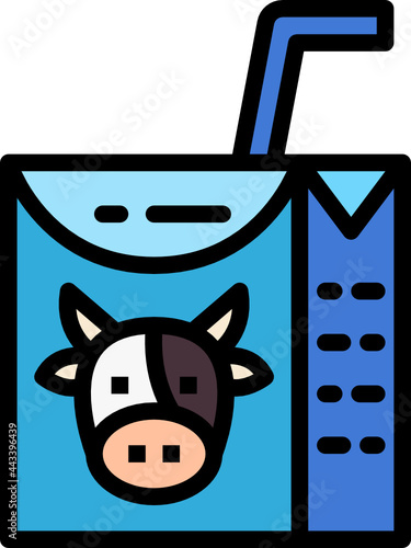 uht milk color outline icon