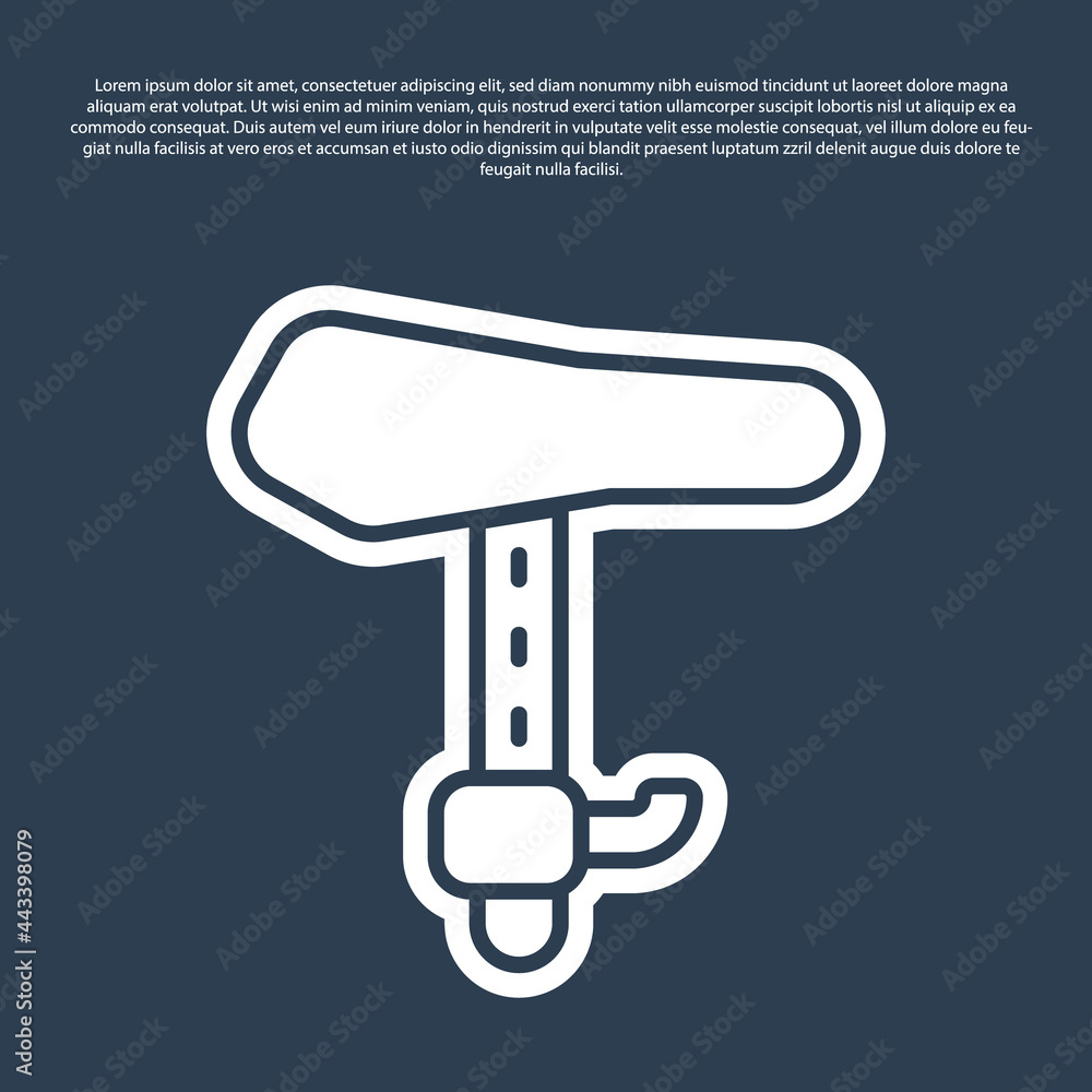 Blue line Bicycle seat icon isolated on blue background. Bicycle saddle. Vector Blue line Bicycle seat icon isolated on blue background. Bicycle saddle. Vector