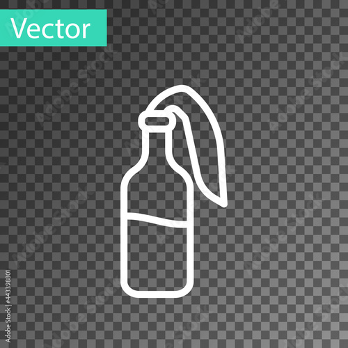 White line Cocktail molotov icon isolated on transparent background. Vector