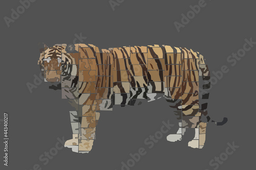 Abstract Tiger. Vector colo...