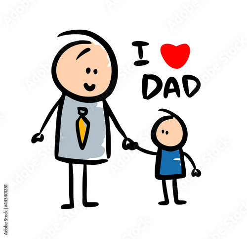 Doodle family of dad and son in the Fathers day.