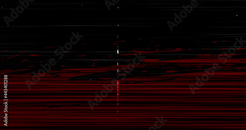 Image of multiple black and red squiggles and lines moving on seamless loop
