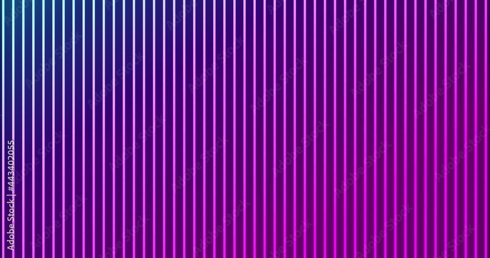 Image of glowing vertical neon pink to blue lines on black background Image of glowing vertical neon pink to blue lines on black background