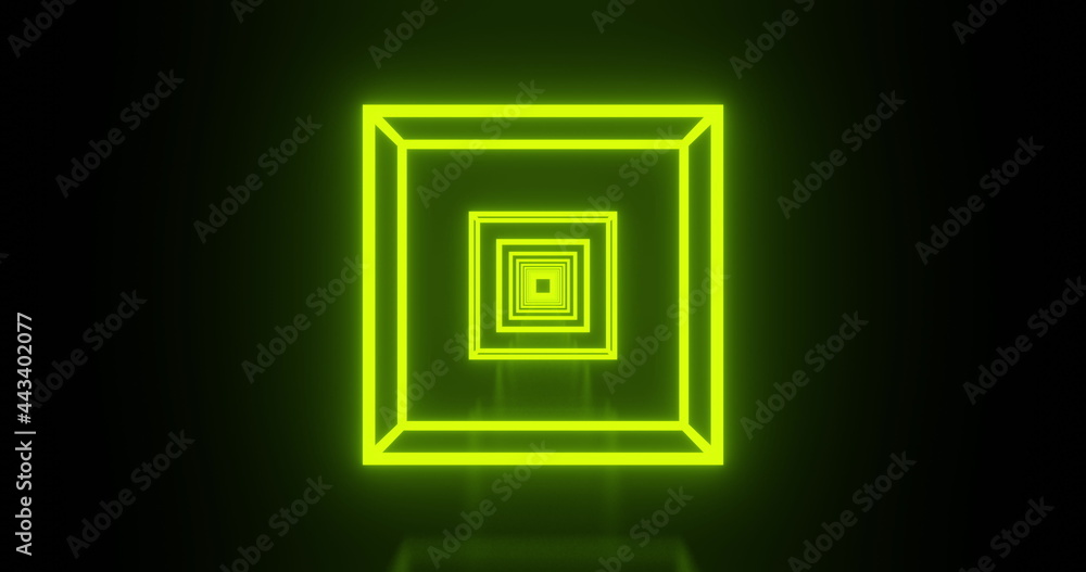 Image of multiple glowing neon green cubes moving on seamless loop Image of multiple glowing neon green cubes moving on seamless loop