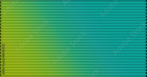 Image of glowing horizontal neon green to blue lines on black background
