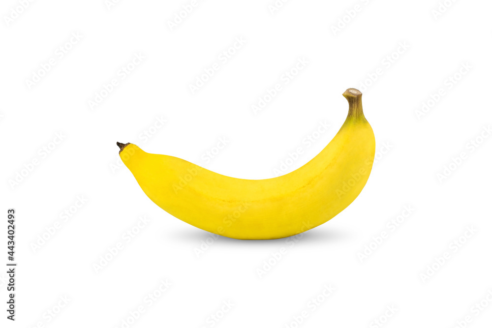 Single ripe yellow color banana isolated on white background. Single ripe yellow color banana isolated on white background.