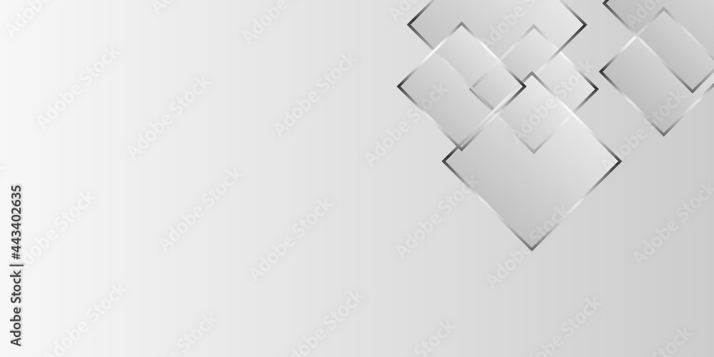 Obraz premium Abstract geometry background, white and silver background
