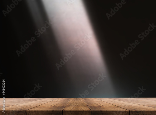 3D rendering, wooden top table on isolate light and blurred background 